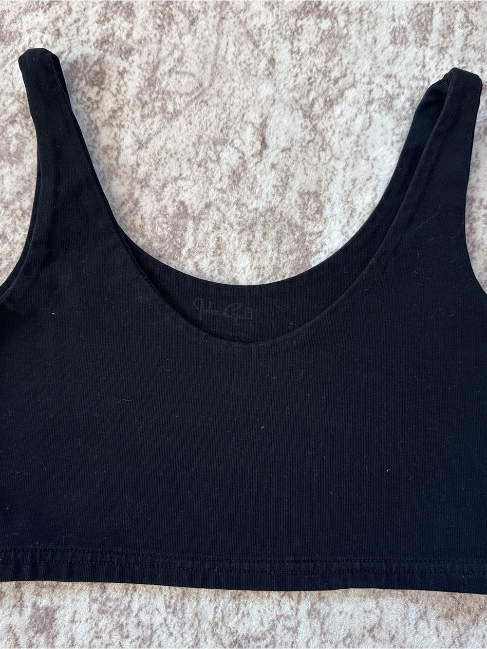John Gant Black Scoop Neck Crop Tank Top